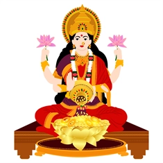 Diwali Decoration Auspicious Laxmi Ji Transparent Sticker